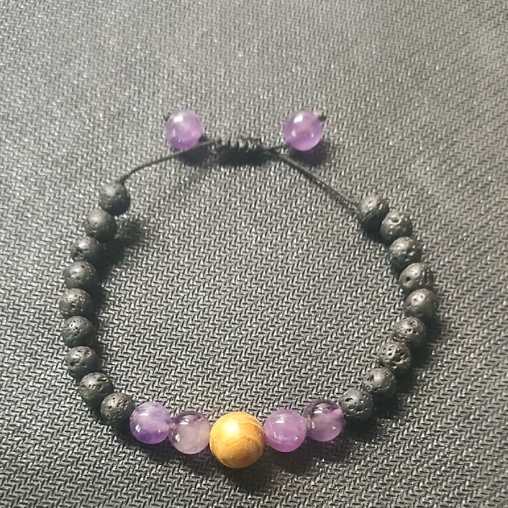 Black and Purple Beaded Bracelet